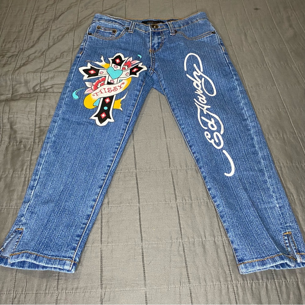 Ed hardy by christian audigier missy tattoo jeans size 3/4